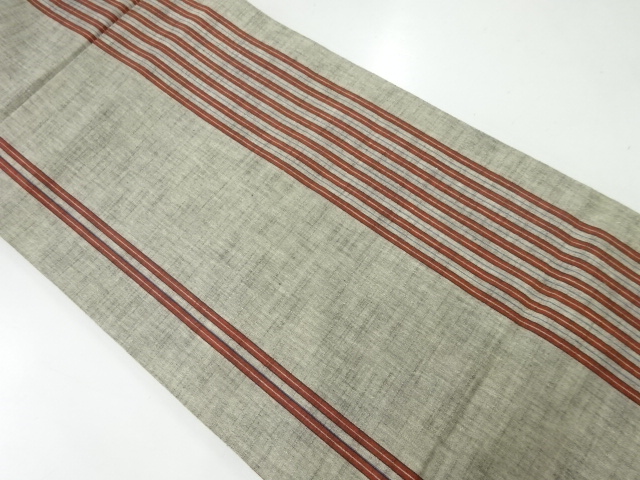 アンティーク　綿紬縞模様織出し全通袋帯（材料）